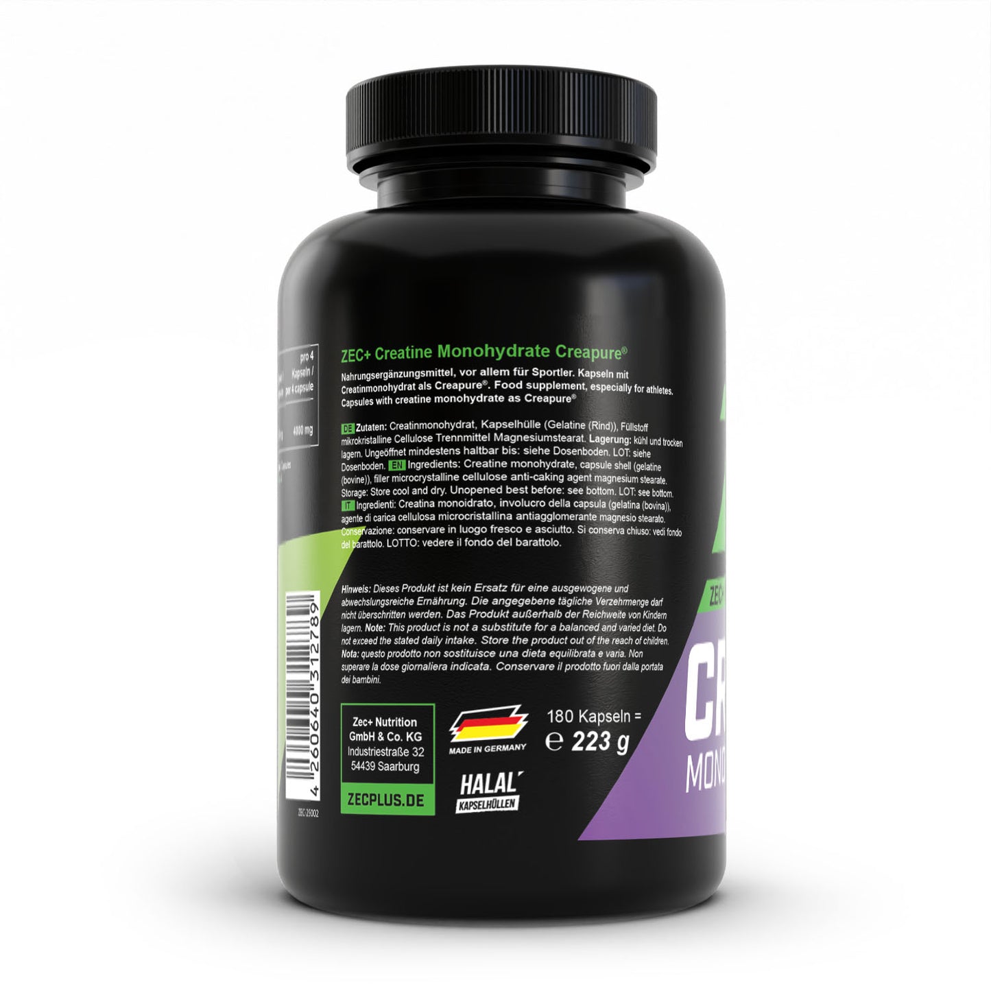 ZEC+ CREATINA MONOIDRATA CREAPURE 180 capsule