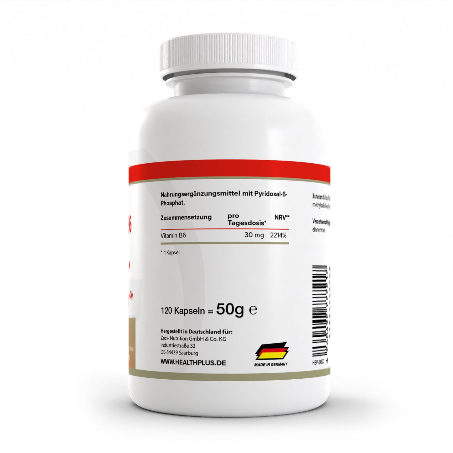 HEALTH+ VITAMINA B6 120 cápsulas 
