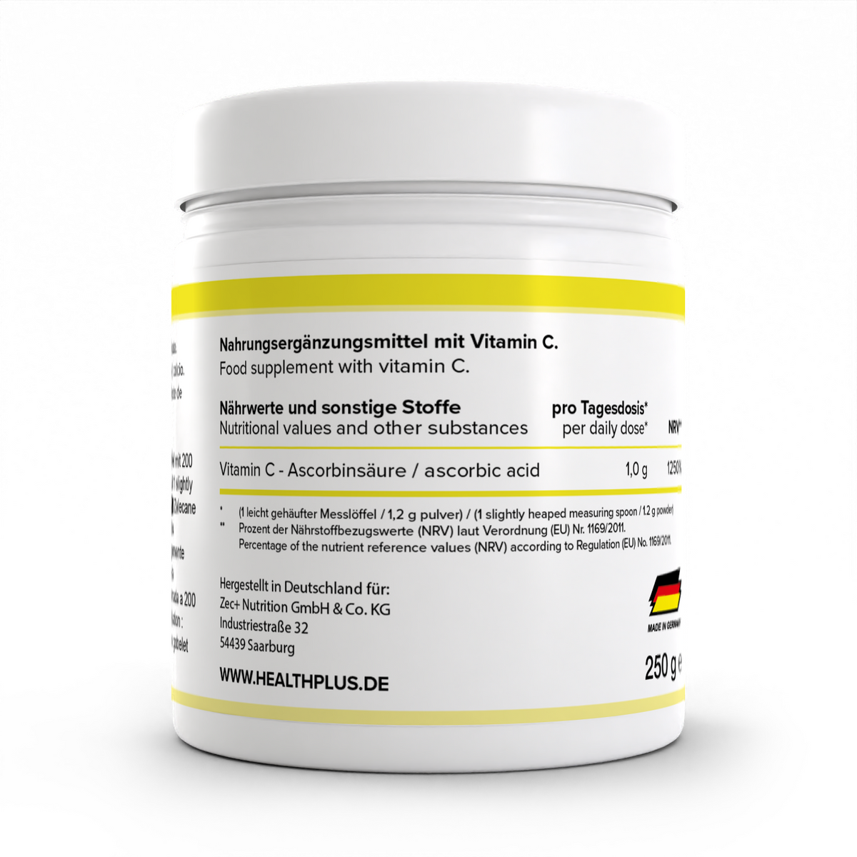 HEALTH+ ASCORBATO DE CALCIO 250g 