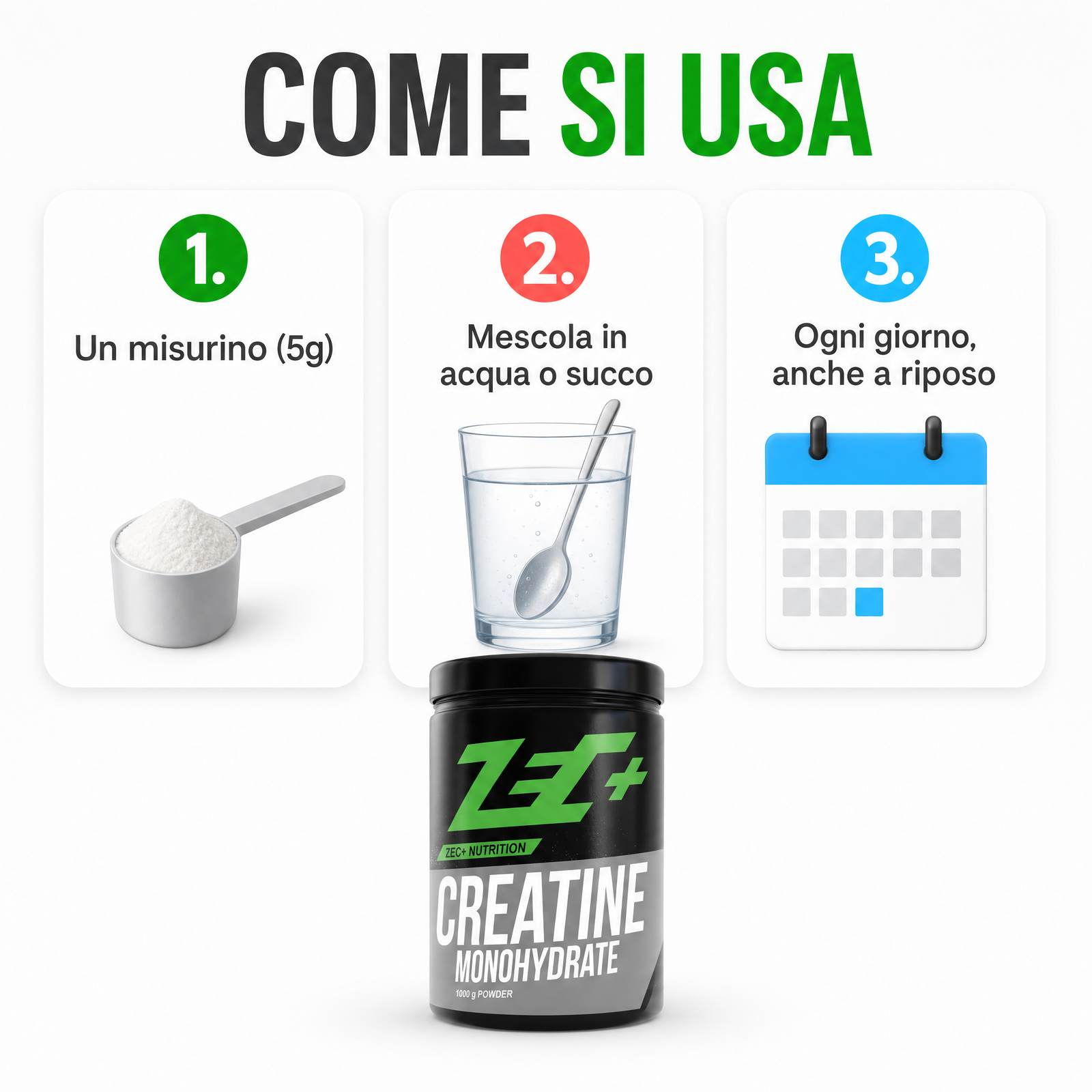 ZEC+ CREATINA MONOIDRATO 1kg — infografica 3