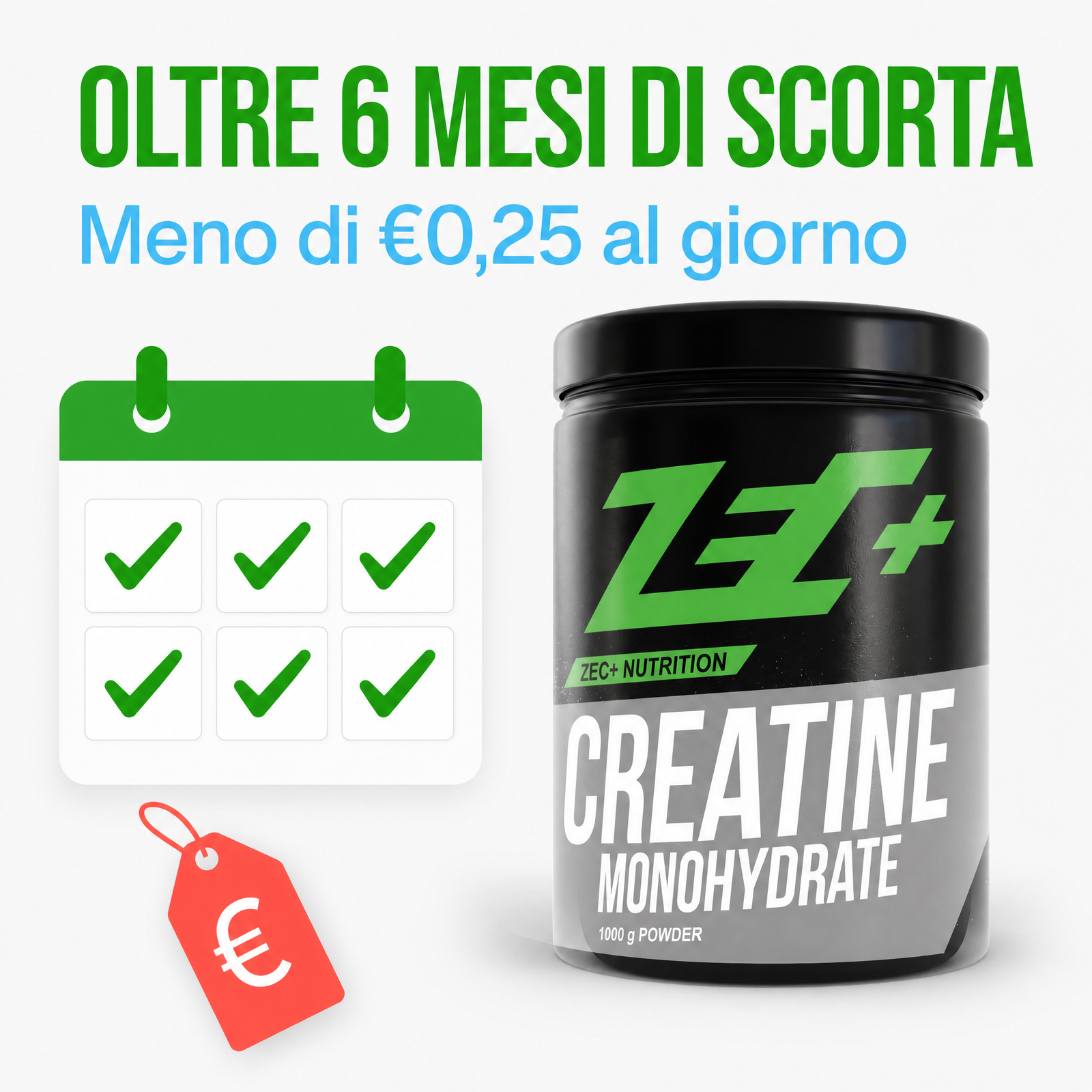 ZEC+ CREATINA MONOIDRATO 1kg — infografica 1