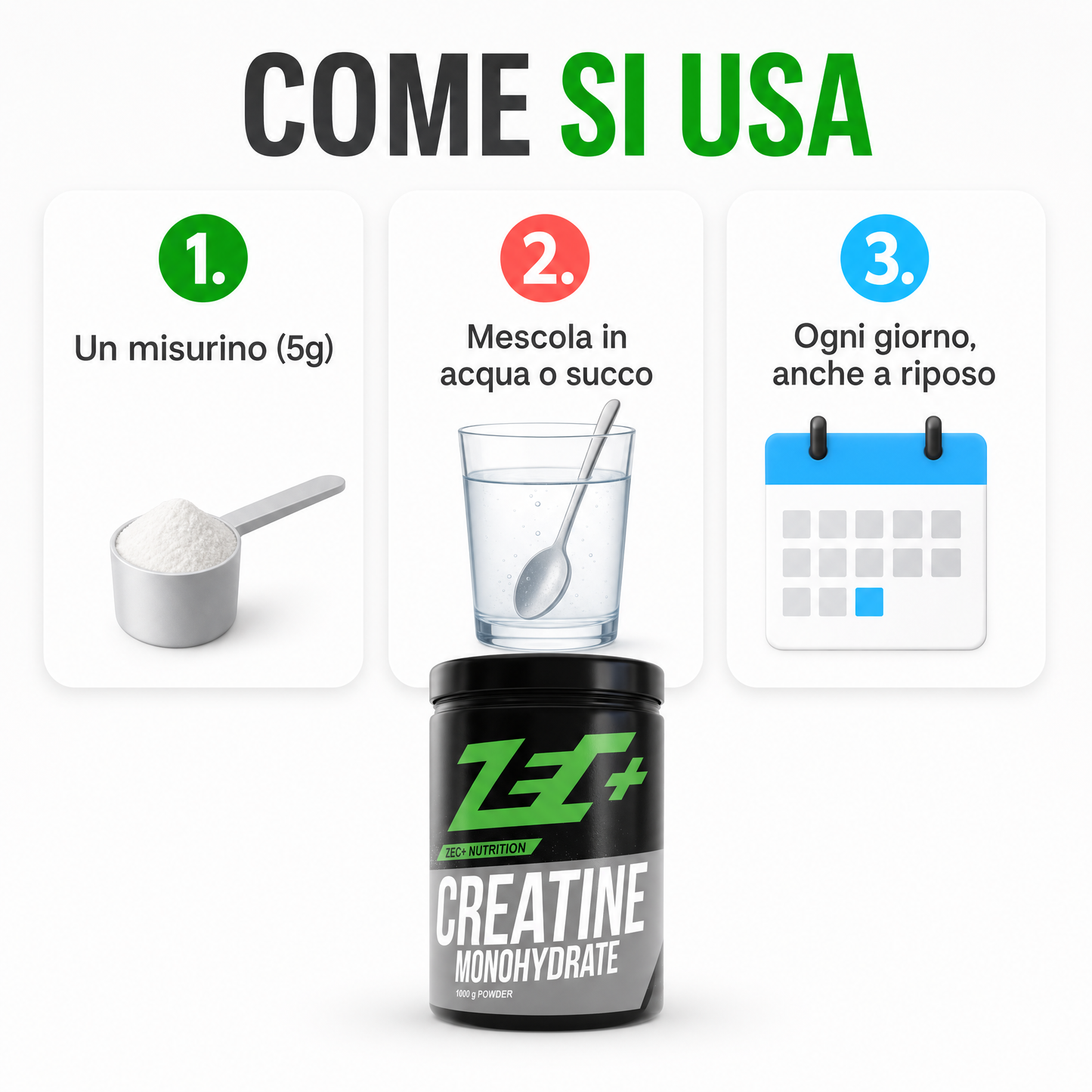 Come si usa la creatina monoidrato 1kg