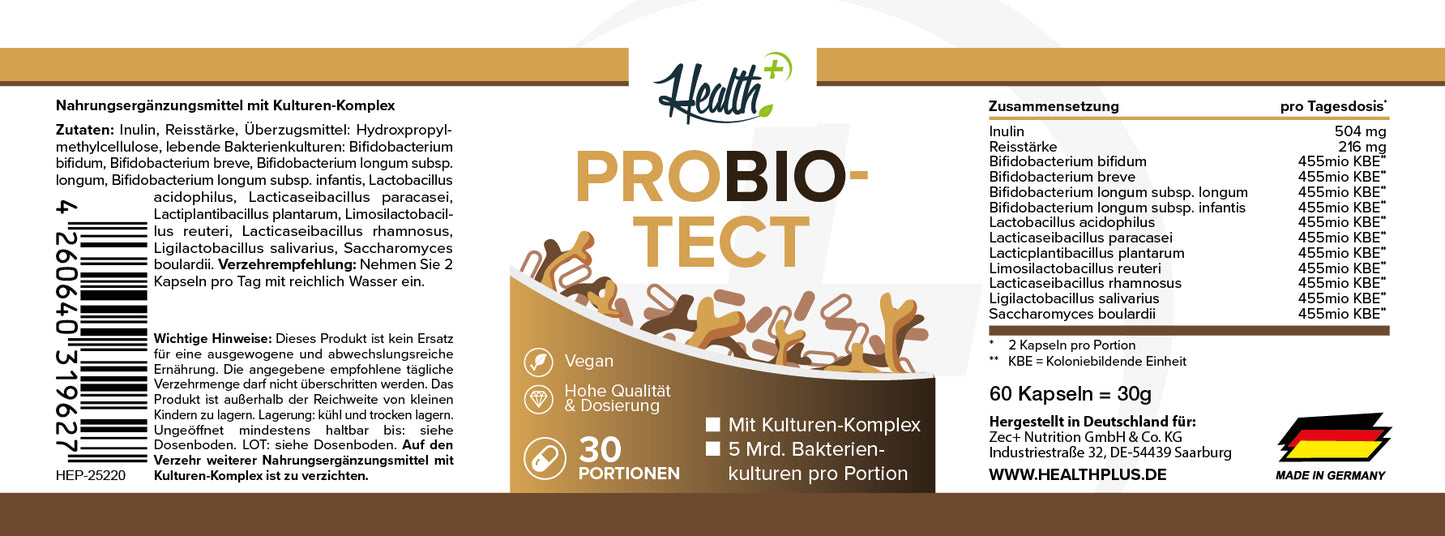 HEALTH+ PRObio-TECT, 60 Cápsulas 